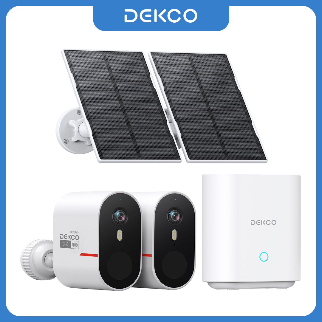 Home Security Cameras Outdoor - Dekco 3MP WiFi Solar Camera System