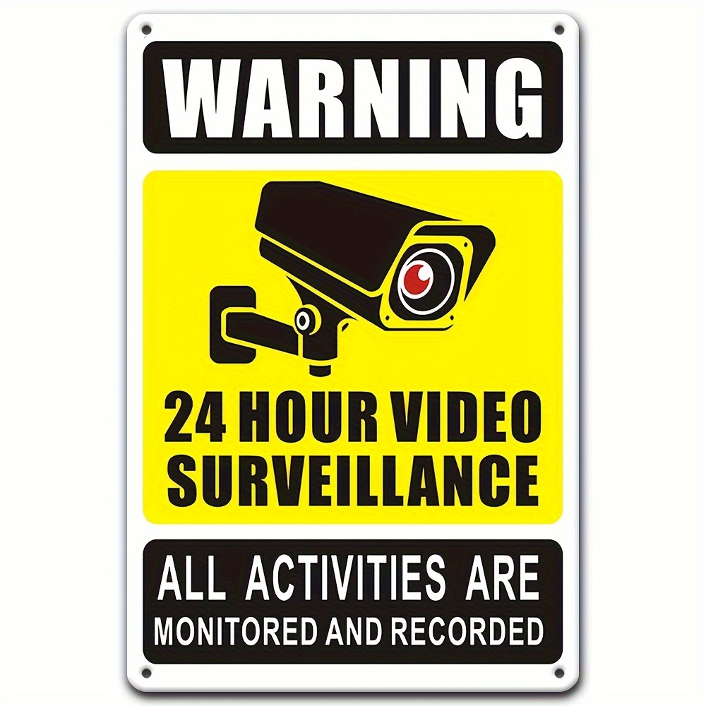 Home Security Cameras Outdoor - 24/7 Video Surveillance Warning Sign -