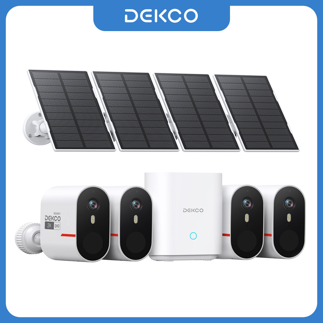 Home Security Cameras Outdoor - Dekco 3MP WiFi Solar Camera System