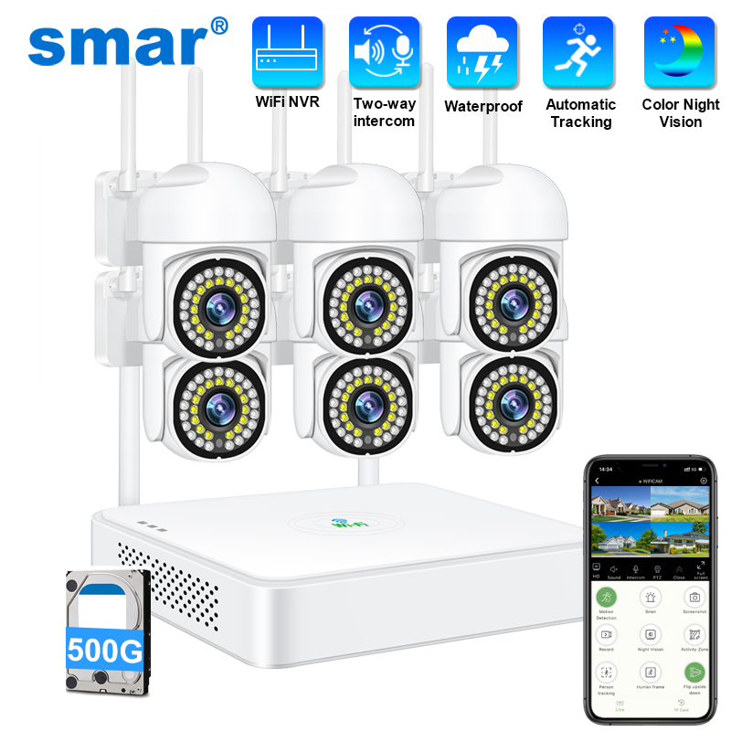 Home Security Cameras Outdoor - Smar 3MP Wireless CCTV Security Camera
