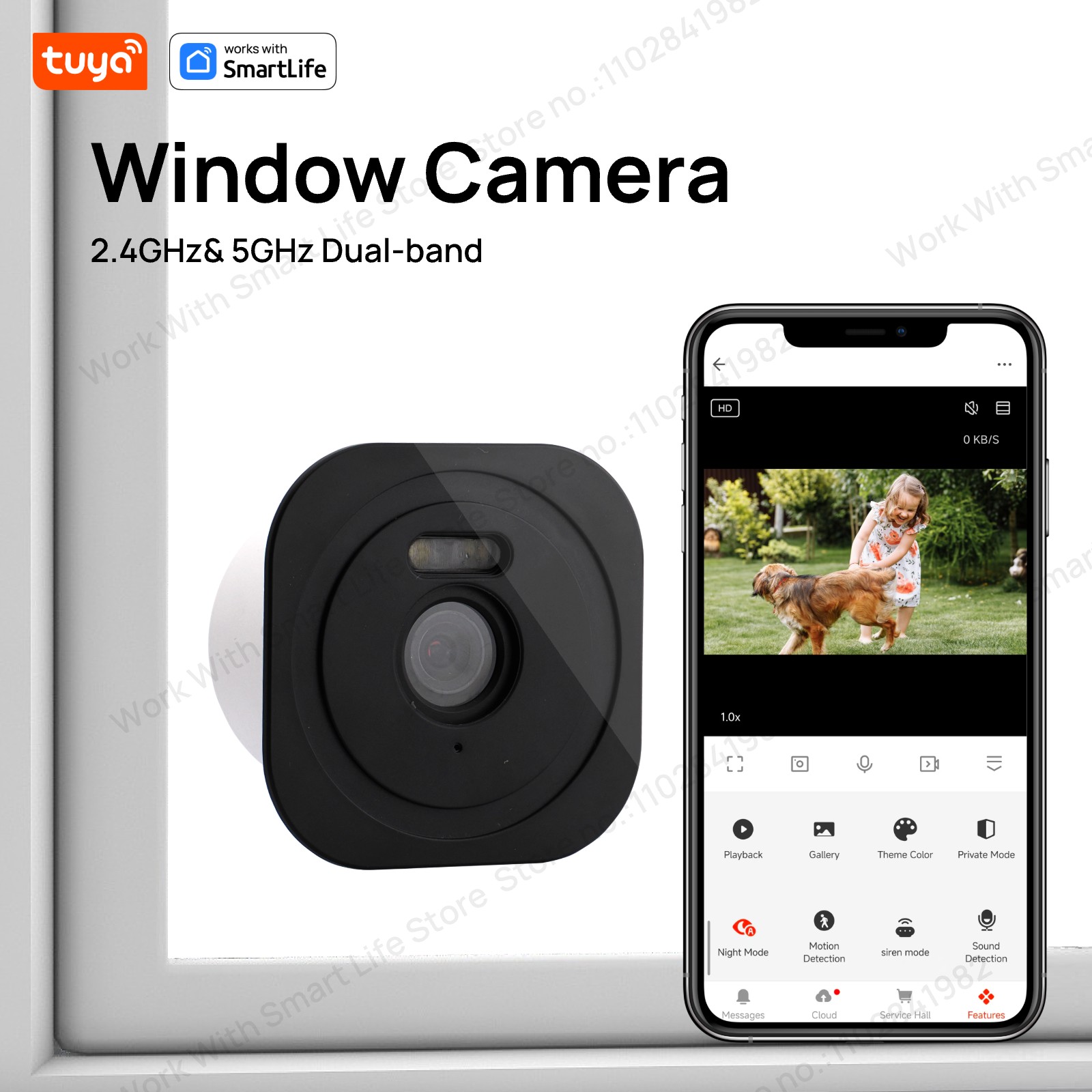 3MP 2K Tuya Window Camera,2.4G - đánh giá và giá Home Security Product
