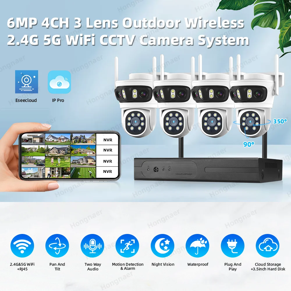 2026 Hongnaer 6MP 4CH 3 Lens 2 - đánh giá và giá Home Security With Camera