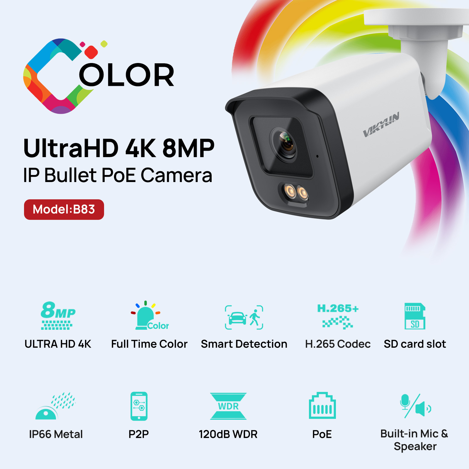 VIKYLIN Full Colo 8MP HD IP Se - đánh giá và giá Home Security Images